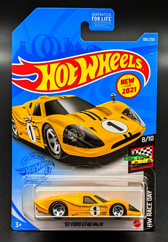 Hot Wheels 67 Yellow Ford GT40 MK IV