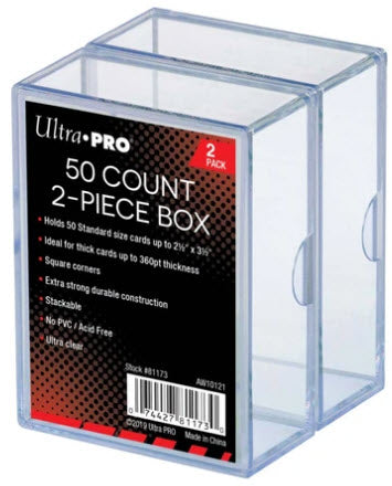 2-Piece 50-Count Clear Card Boxes (2ct)