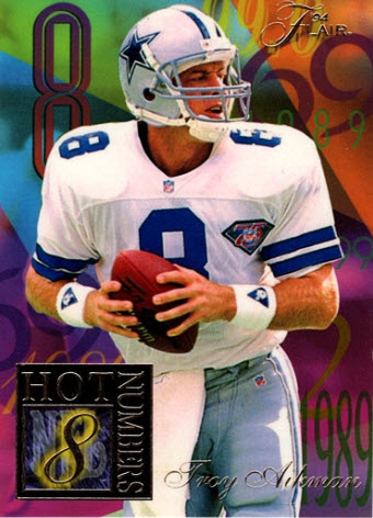Flair 1994 Troy Aikman Hot Numbers 8