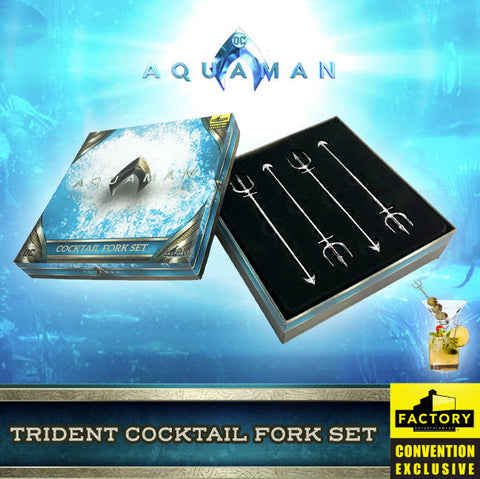 Aquaman Trident Silver Cocktail Fork Set Exclusive